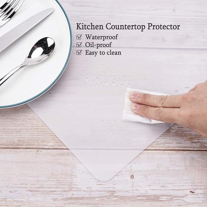 Silicone Mats for Countertop - Thicker, 28" by 20" Extra Large Multipurpose Mat, Counter Table Protector, Desk Saver Pad, Placemat Nonstick Nonskid Heat-Resistant Pad, Translucent