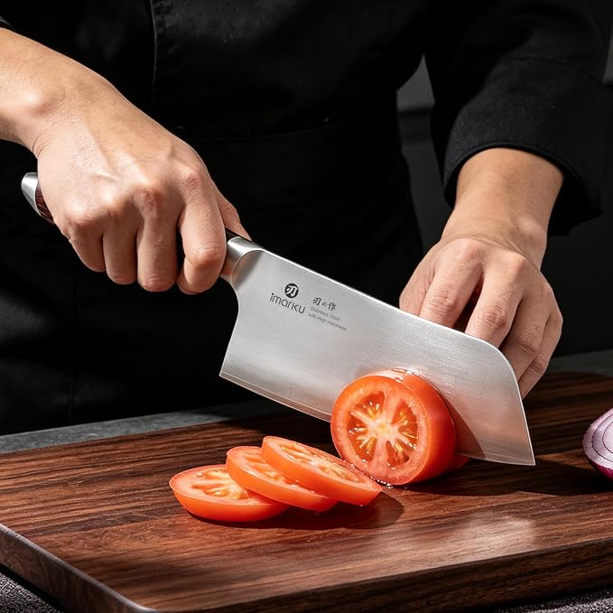 imarku Meat Cleaver Knife 6.3" – Japanese High Carbon Stainless Steel Butcher Knife for Meat Cutting & Vegetable Chopping, Ultra-Sharp with Ergonomic Pakkawood Handle, Gift for Men & Women
