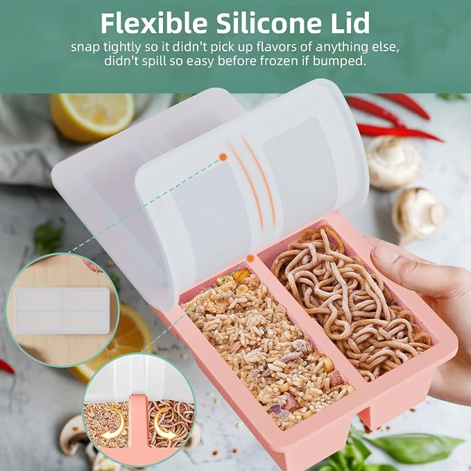 Silicone Freezer Tray for Sauce Cube: FDDAI Super Prep Freezing Tray for Souped Storage - Freeze 125mL 250mL Broth Soup Portion