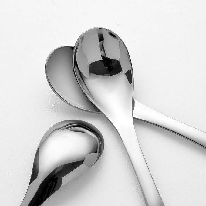 Soup Spoons High Grade 18/10 Stainless Steel 6.5"" Soup Spoon,Table Spoons MAODUV Dinner Spoons Thick Heavy-weight Ladle Spoons,Dishwasher Safe (4 Pack), Sliver