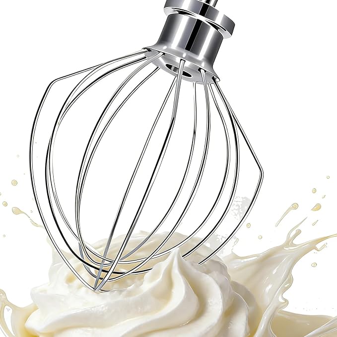 KN256WW Whisk Attachment for KitchenAid 6 Qt Bowl-Lift Mixers - Dishwasher Safe 6-Wire All Stainless Steel Whip - Heavy Duty for Fast Whipping Cream, Eggs, Mayonnaise & Cakes
