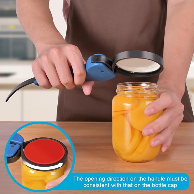 Double-Handle Jar Opener Seniors, Lg Jars, Arthritis, Patent, Self-Lock