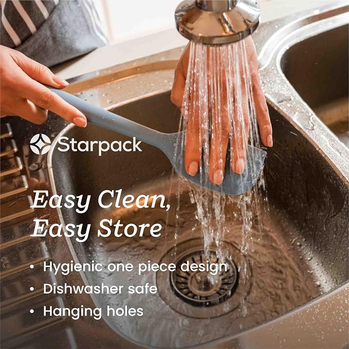 Starpack 'Mix it Up' Premium Silicone Cooking Spoons - Silicone Mixing Spoons for Baking Heat Resistant 600°F - Nonstick Cookware Serving Spoon for Kitchen - Rubber Stirring Spoon
