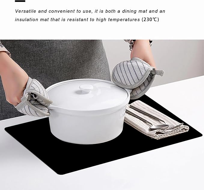 Silicone Placemats, Food-Grade Non-Slip Waterproof, Dining, Countertop Protector, Kitchen Counter Mat, Heat Resistant, Baking mat Dishwasher Safe