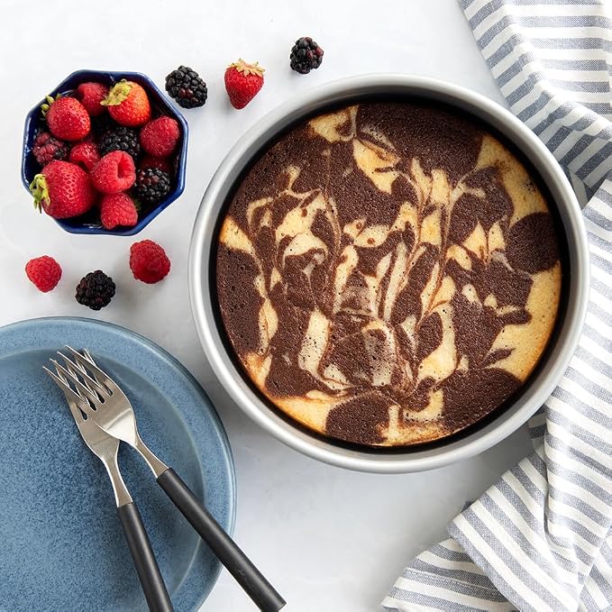 Nordic Ware Brilliant™ Colorful Bakeware 9-Inch Round Pan, Nonstick made without PFAS or PTFE for safe cooking; Reinforced steel rim prevents warping