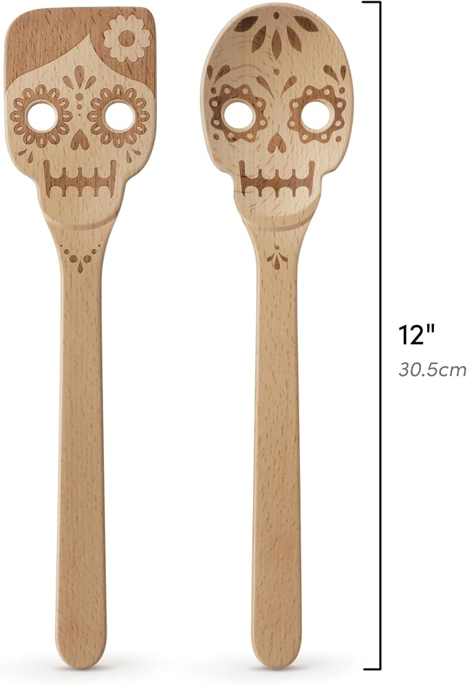 DEAD SET, Day of the Dead Wooden Spoons, Set of 2