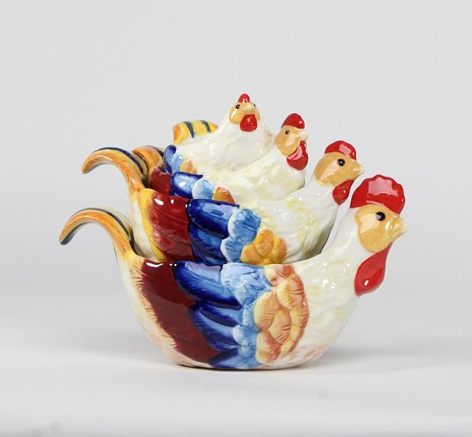 Cosmos Gifts 31983 Blue Rooster Measuring Cups