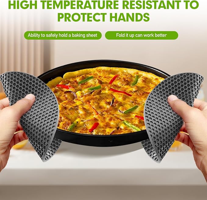 Silicone Trivets for Hot Dishes, Food-Grade Silicone, BPA Free 4PCS | It Can Be Placed on Kitchen Countertops, Dining Tables, or in Pots to Prevent Burns, and Is Dishwasher-Safe.