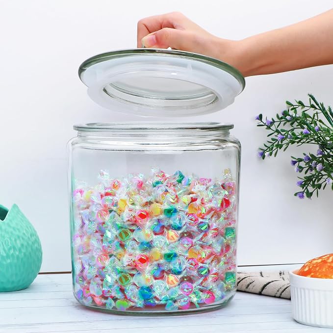 Maredash 1 Gallon Glass Canister, Cookie Jar & Candy Jar with Airtight Lid, Large Food Storage Container for Buffet, Coffee & Flour, Laundry Room Storage & Pantry | Large Food Storage Container for Buffet,Coffee & Flour,Laundry Room Storage & Pantry