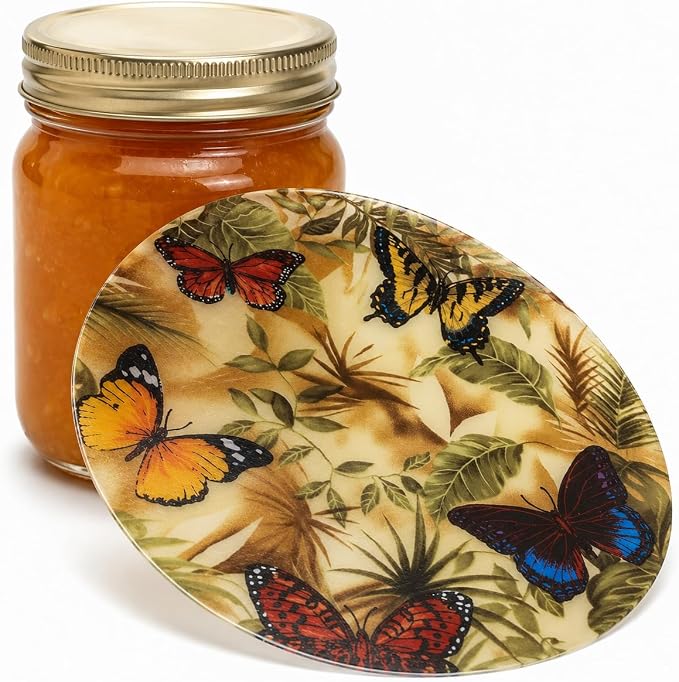 Andreas Silicone Jar Opener, Butterflies – 6.25" Non-Slip Lid Gripper & Garlic Peeler, Dishwasher Safe, Multi-Use, Durable Silicone & Fabric, Made in the USA, JO-23