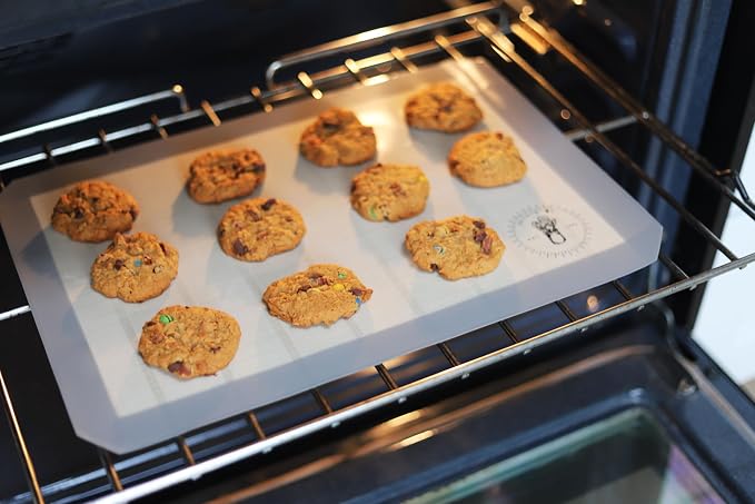 Silicone Baking Mats - 1/2 Sheet Size Baking Sheet Liners, Pack of 4, Gray | Oven Safe, Non-Stick Silicone Baking Sheet Liner, Perfect For Baking Macarons Cookies, Pastry & Cakes, (11.5 X 16.5 in)