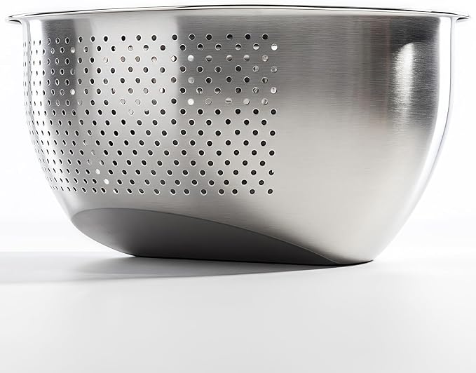 Rice Washer Strainer Bowl, Stainless Steel Quinoa Washing Bowl | Side Drainers Colander for Cleaning Rinsing Fruits, Vegetables, and Beans - Versatile Kitchen Tool