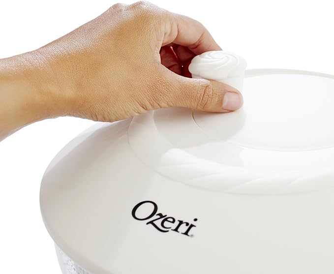 Ozeri Italian Made Fresca Salad Spinner and Serving Bowl, BPA-Free,White, 4.4 qt