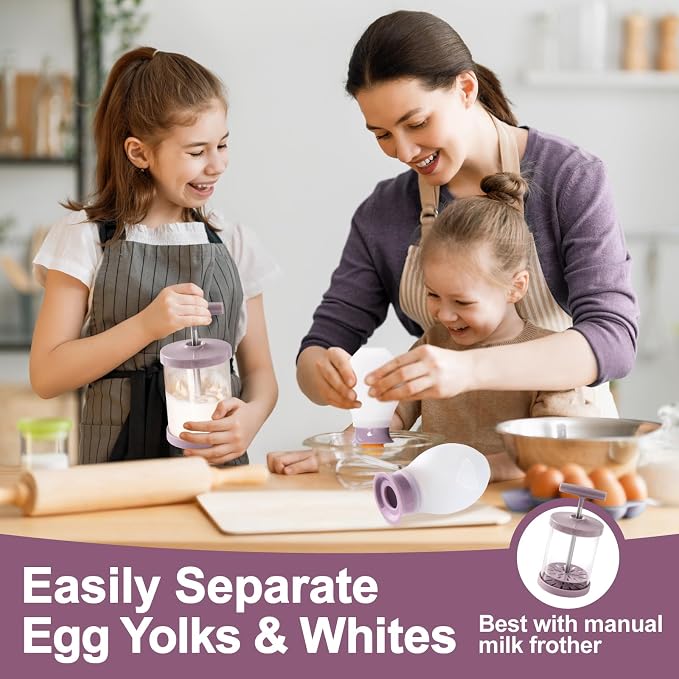 Egg Separator for Raw Eggs, Silicone Egg Separator, Easy Yolk Separation | Cute Egg Separator for Baking and Cooking, Swallow Release, Food-Grade Silicone, Dishwasher Safe