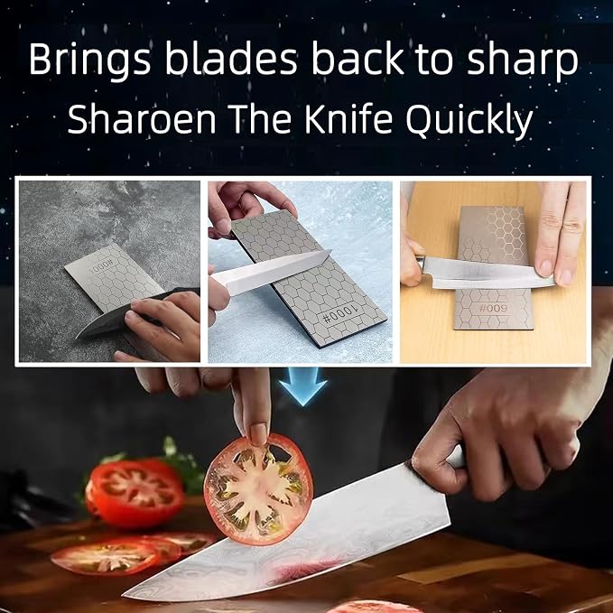 Diamond Sharpening Stone Set,12 Pcs Diamond Lapping Plate Coarse/Medium/Fine Grit Sharpener, 80/120/150/180/240/400/600/800/1000/1500/2000/2500 Grit，Perfect Assistance Sharpener Angle Guide