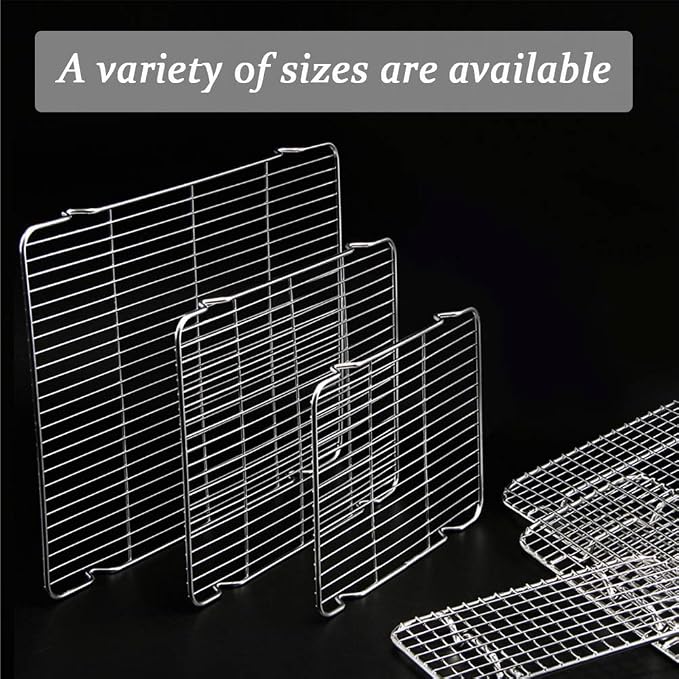 Heavy Duty Baking Rack 6.3"X10.1" Stainless Steel Cooling Rack Oven Safe Fits Air Fryer/Stockpot/Instant Pot/Pressure Cooker, Rust Free Rectangle Canning Rack (6.3"X10.1",25.7X16cm)