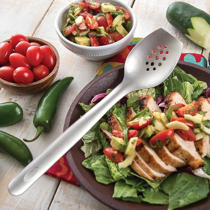 Rada Cutlery Cook's Spoon with Holes (R125), Stainless Steel, 2.5" x 3" Face, 11.5" Length