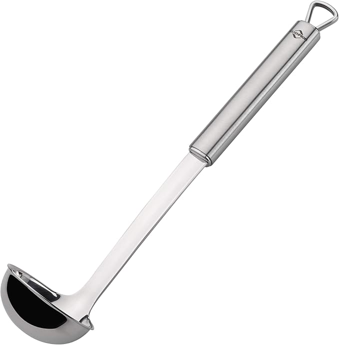 Küchenprofi Soup Ladle - 2 oz Capacity, 12-Inch Stainless Steel Silver Finish - Long-Handle Ladle Spoon with Pour Spout for Serving Soup & Gravy - Dishwasher Safe