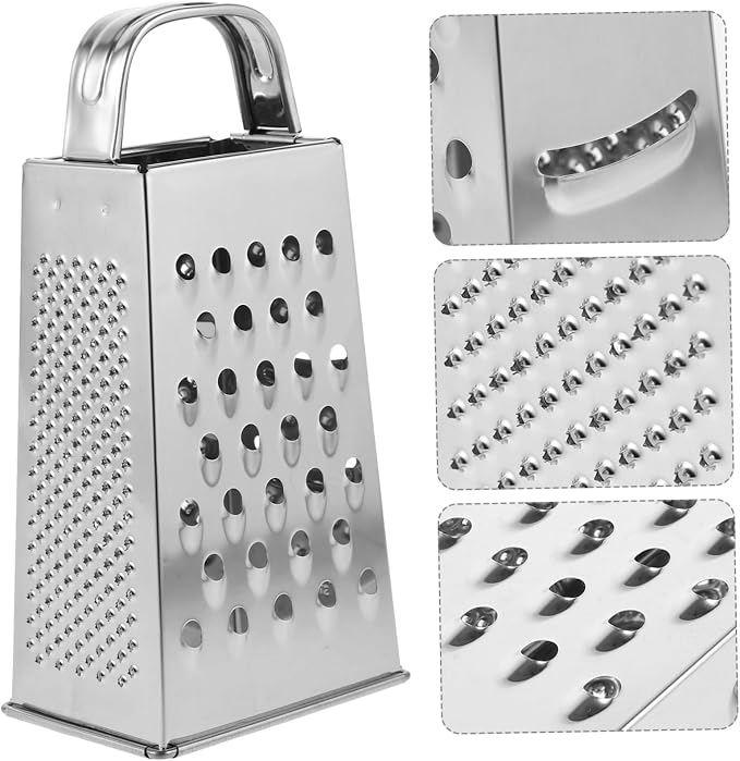Healeved Power Tools Professional Box Grater Stainless Steel Cheese Grater Vegetable Shredder with 4 Sides for Cheese Vegetables Ginger Nuts 6inch Potato Peelers