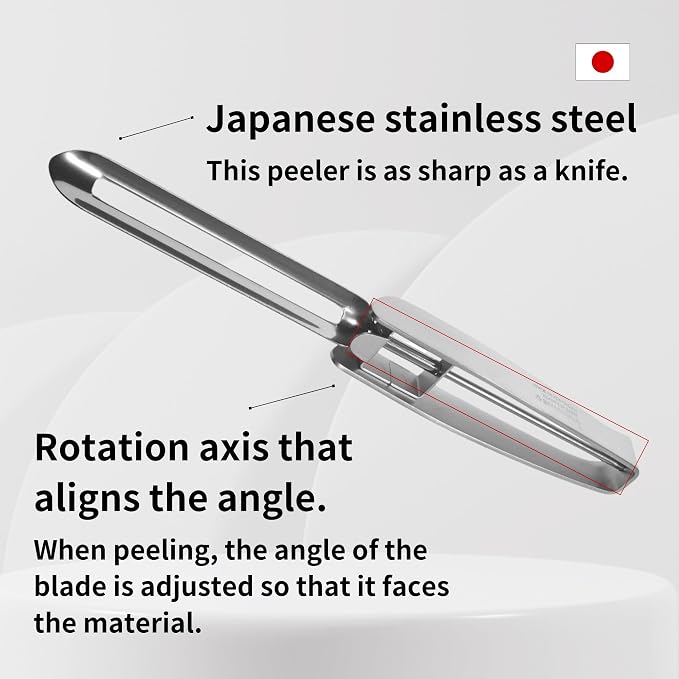 Stainless Steel Peeler, Long Vegetable Peeler, with plastic safety cover, 8.5 inch, Seki Japan