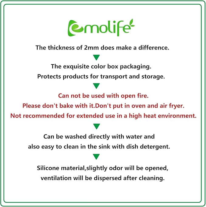 emolife Multipurpose Silicone Counter Mat, Extra Large Silicone Mat for Kitchen Appliance Site on, Countertop Protector, Heat Resistant, Non-Slip, Thick 2mm, 23.6 by 15.7 Inch