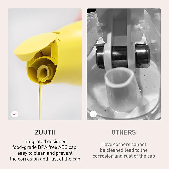 Zuutii Olive Oil Dispenser - Drip Free Spout Bottle for Kitchen Glass Oil and Vinegar Dispenser - Blue
