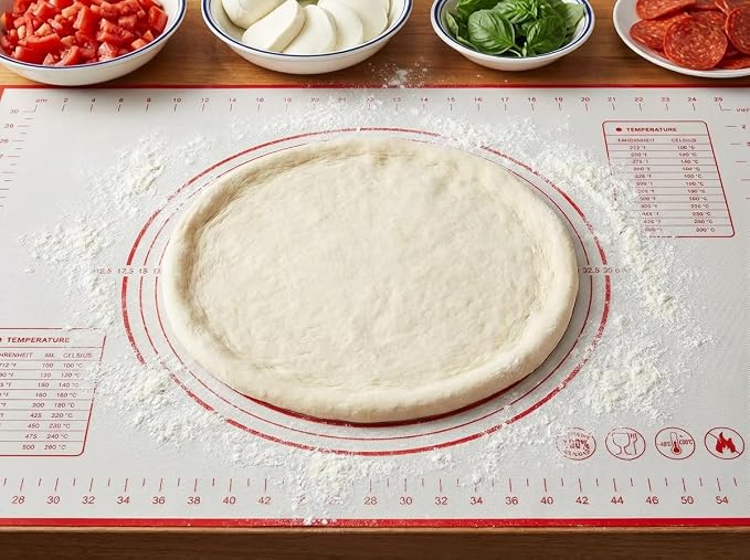 Silicone Baking Dough Pastry Mat, JJOO Large Bread Rolling Cookie kneading Baking Mats for Counter, Nonstick, Easy to Clean (27x20Inch)