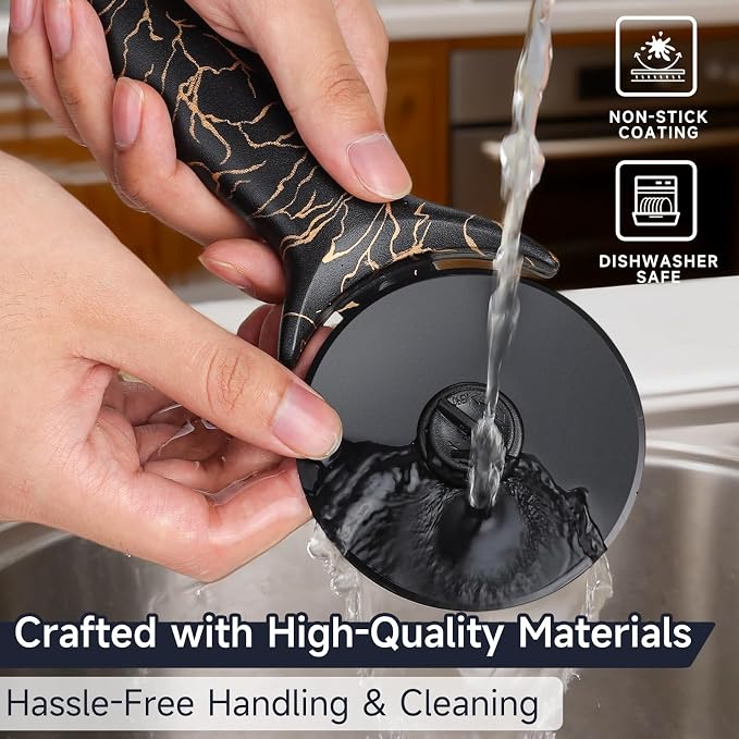 pizza cutter wheel with Removable and Washable Blade - Perfect for pizza Rolls, Pastry, Cheese, and cakes - Easy to Clean and Replace - Non-slip Grip for Smooth Cutting 8.47 Inches (Red)