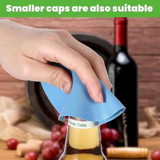 4 Pack Jar Opener, Silicone Bottle Opener Gripper Pad Top Rated for Seniors | Rubber Jar Opener Tool for Weak Hands and Arthritis, Green & Blue