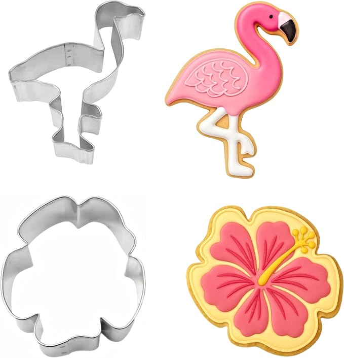 Hawaiian Luau Cookie Cutter 9 Piece Set from The Cookie Cutter Shop - Palm Tree, Hawaiian Shirt, Tiki, Flip Flop, Surfboard Cookie Cutters – Tin Plated Steel Cookie Cutters