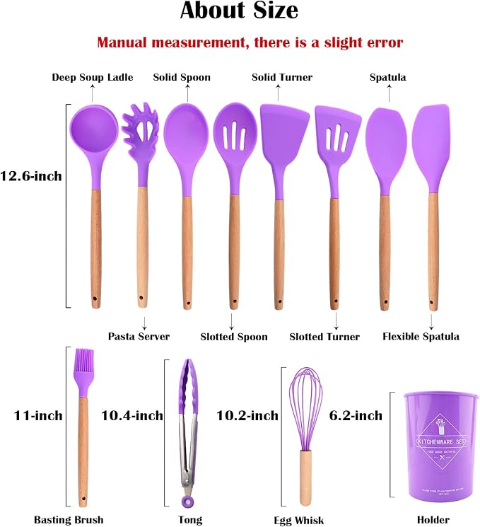 1pc Purple Silicone Pastry Brush, Heat Resistant Basting Brush Set with Wooden Handle, Cooking Utensils, Perfect for Sauce Butter Oil, BBQ Grill Baking Kitchen Cooking