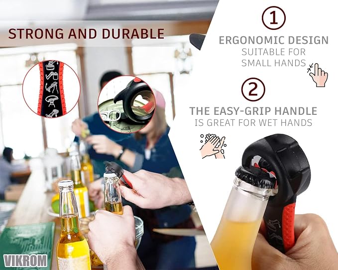 Silicone Jar Opener Set for Seniors, 2 Openers, Non Slip Rubber Pad | Ergonomic Long Handles Add Extra Leverage for Weak Hands - Opens Twist Off Caps Up to 2.7 Inch Wide, Sauce and Canning Jars