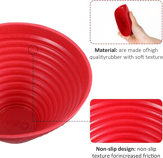3 Pack Rubber Jar Opener, 3.7 Inch Round Silicone Jar Opener Gripper for Seniors with Arthritis Weak Hands, Non Slip Jars Lid Openers Kitchen Lid Cap Gripper Pads Multi-function Coasters
