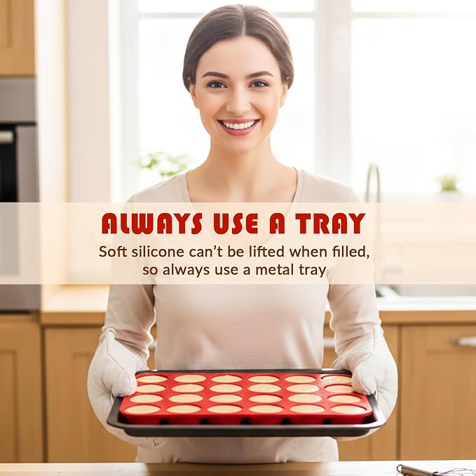 HKNMTT 2Pcs Mini Silicone Muffin Pans for Baking 24Cups Egg Bites Molds | Food-Grade, Non-Stick, BPA-Free, Oven Safe, Small Cupcake Pans, Muffin Tin