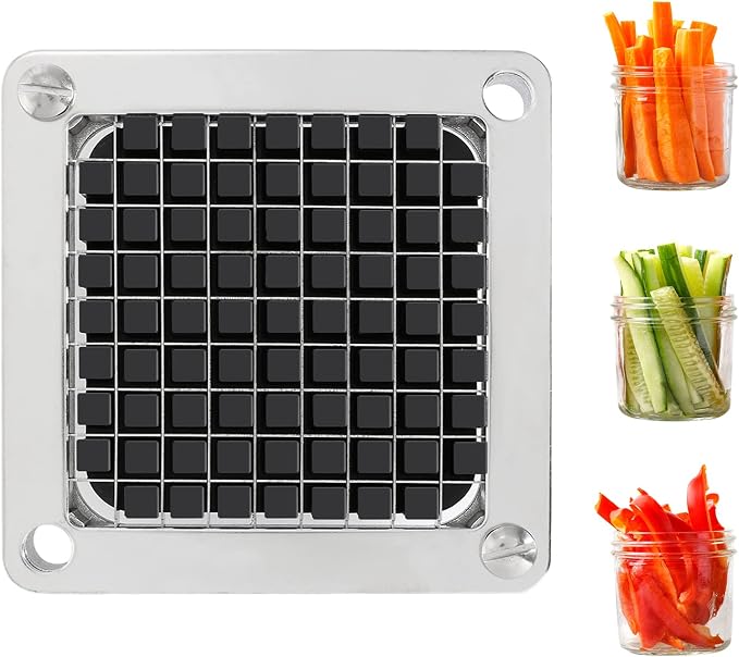 WICHEMI Replacement Chopper Blade 3/8" Commercial Vegetable Chopper Blades Stainless Steel Onion Chopper Dicer Blade and Pusher Block for Fruit Cutting Machine Tomato French Fries Cutter