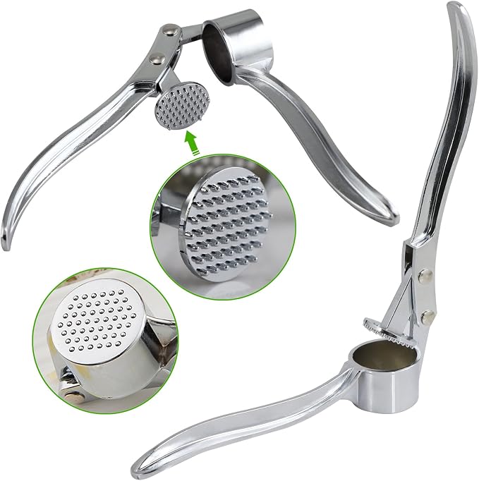 TRIXES Garlic Press, Steel Kitchen Utensil Ginger Mincer