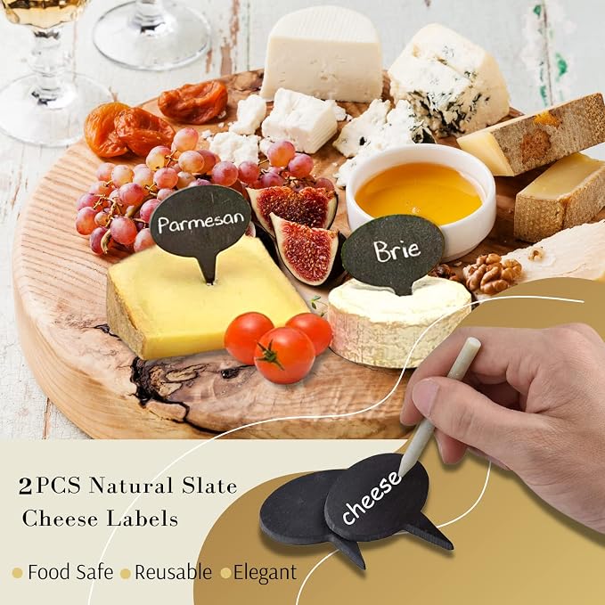 Charcuterie Board Accessories Set - Charcuterie Utensils Kit with Cheese Knives, Spoons & Forks, Ceramic Dipping Bowls, Mini Tongs, Cheese Markers, Honey Dipper for Charcuterie & Grazing Board (Gold)