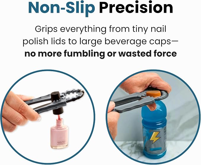 Jokari 3-Pack Multi Bottle Opener – Jar Lid Opener, Can Tab Lifter, Twist Cap Gripper – Ergonomic Kitchen Tool for Weak Hands or Arthritis – Opens Soda, Beer, Nail Polish, and More | Twist Cap Gripper - Ergonomic Kitchen, Weak Hands or Arthritis - Open...