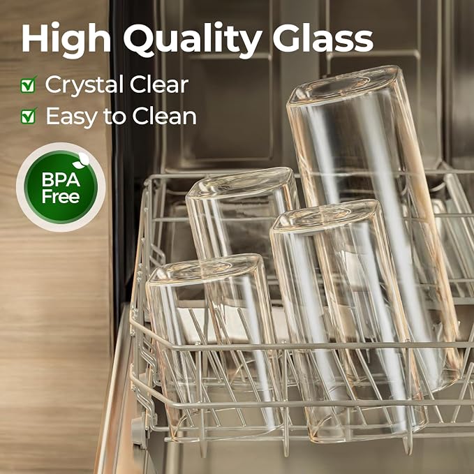 ComSaf Glass Storage Containers With Lids 1.8 Qt, 3 Pack Pantry Organizers | Glass Jars With Bamboo Lids, Rectangle Pantry Jar, Kitchen Canisters, Dry Food Storage Cereal, Flour, Sugar, 54oz, BPA Free