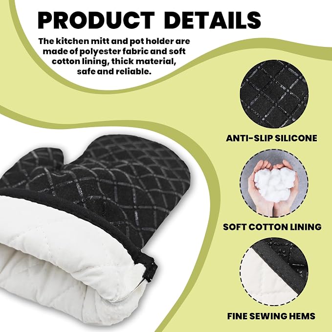 Funny Oven Mitts and Pot Holders（Set of 2） This Can Bake Silicone Non-Slip Oven Mitts Adult Humor Heat Resistant Mitts with Hanging Loop Funny Birthday Gifts for Hostess Women Friend