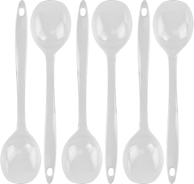 Reston Lloyd 05306M Calypso Basics 100% Melamine, Spoon, White (Pack of 6)