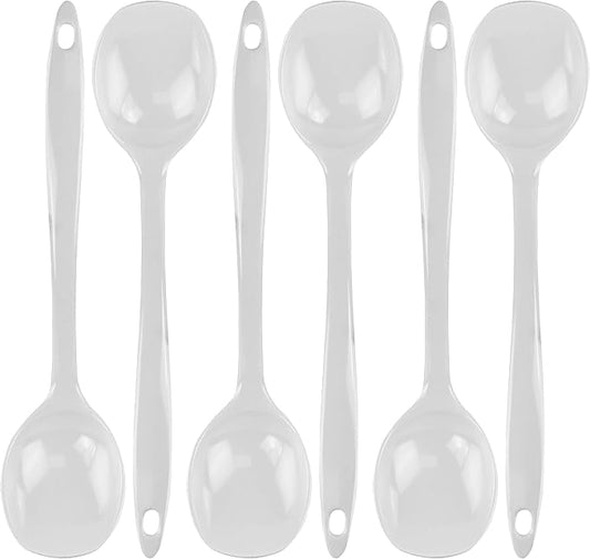 Reston Lloyd 05306M Calypso Basics 100% Melamine, Spoon, White (Pack of 6)