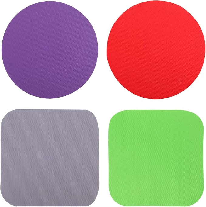 LUTER 4pcs Jar Opener Gripper Pad for Seniors with Weak Hands, Rubber | Multi-function Silicone Bottle Opener Lid Cap Rubber Gripper Pads Kitchen Coasters Gadgets, Purple, Red, Gray, Green