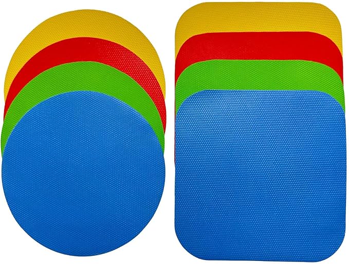 8 Pack Jar Opener Gripper, Rubber Jar Opener Gripper Pad for Seniors with Arthritis, Jar Lid Opener, Bottle Cap Opener for Weak Hands (Blue,Green,Red,Yellow)
