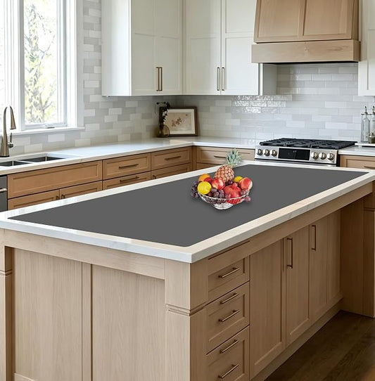 78.7"x15.7"(200cmx40cm) Large Silicone Mats for Countertop, Heat Resistant Mat, Waterproof Nonslip Silicone Kitchen Counter Mat, Nonstick Table Placemat, Multipurpose Mat, Dark Gray