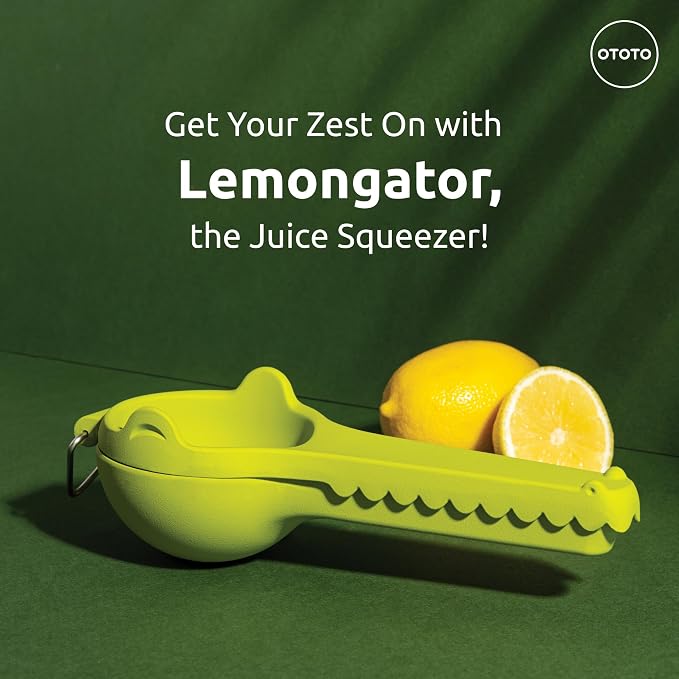 OTOTO Lemongator Lemon Juicer Hand - Easy to Hold Lemon Squeezer Manual for Lemon, Lime, Oranges - BPA Free, Dishwasher Safe Citrus Juicer Hand Press Manual - Fun Kitchen Gadgets & Tools