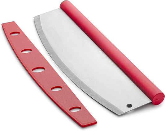 Fantes Rocking Pizza Cutter, Stainless Steel with Blade Guard and Comfort Handle, The Italian Market Original since 1906