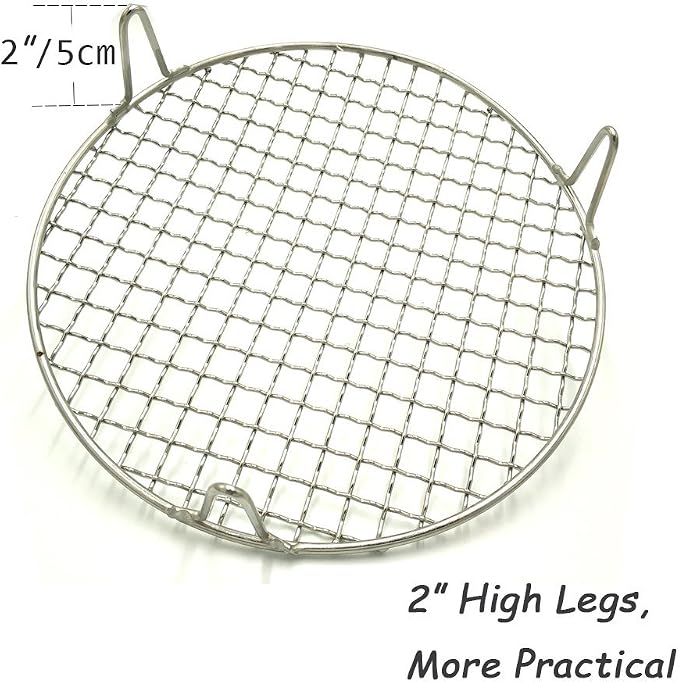 Dia 12" X 2" Height Multi-Purpose Cross Wire Rack Round Steaming Cooling Stainless Steel Barbecue Racks/Grills/Pan Grate/Carbon Baking Net (305mm/12)