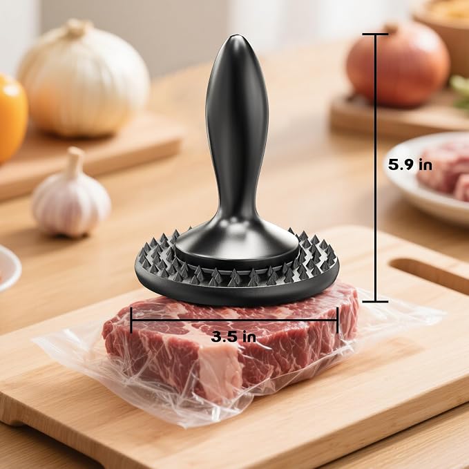 3 in 1 Meat Tenderizer Tool - Meat Mallet, Dual-Sided Kitchen Pounder for Tenderizing Steak, Chicken Cutlet