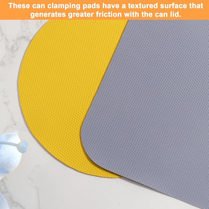 LUTER 4pcs Jar Opener Gripper Pad for Seniors with Weak Hands, Rubber | Multi-function Silicone Bottle Opener Lid Cap Rubber Gripper Pads Kitchen Coasters Gadgets, Yellow, Gray